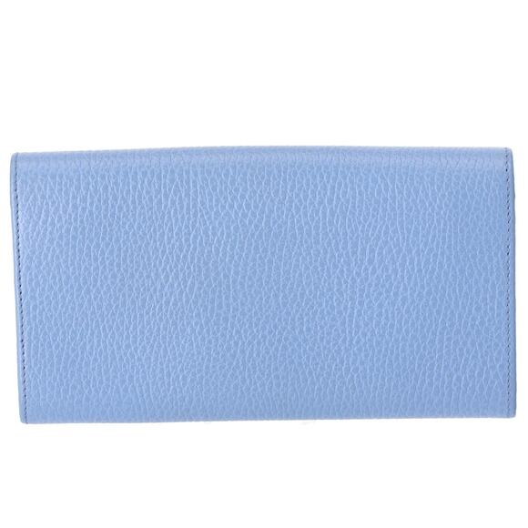 GUCCI GG Marmont Long Wallet 456116 Blue Leather - Picture 2 of 6